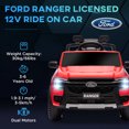 thumbnail image 4 of Qaba Ford Ranger sous Licence Voiture Électrique 12 V avec Rangement Arrière, Rouge, 4 of 10