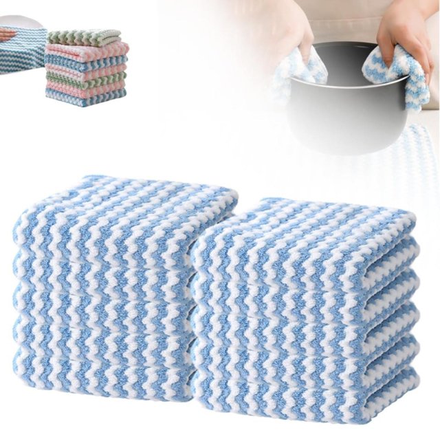 Microfiber Towel TASTAN Premium Microfiber Cleaning Cloths - 5-Pack Super Absorbent Dish Towels for Kitchen & Dish Drying | Reusable, Lint-Free & Quick-Dry Cleaning Rags, Wash Cloths, H