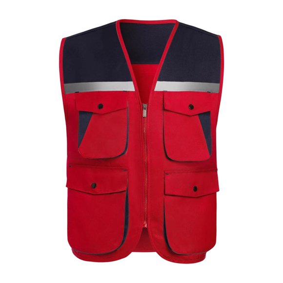 Mineart Safety Vest for Men Reflective Hi Vis Zip Up Work Waistcoat Multi Pocket for Outdoor Working