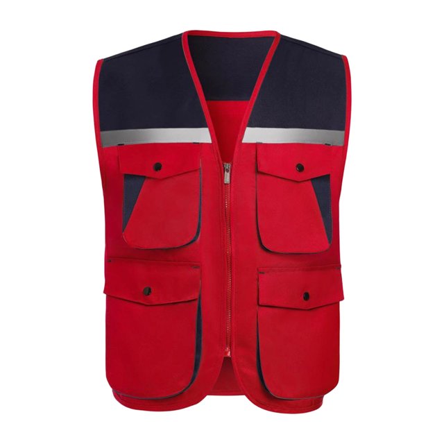 Mineart Safety Vest for Men Reflective Hi Vis Zip Up Work Waistcoat Multi Pocket for Outdoor Working