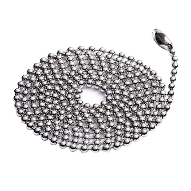 Acier Inoxydable Longue Perle Connecteur Fermoir Boule Chaîne Porte-Clés Étiquette Métal Perle Chaîne