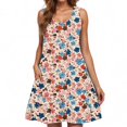 thumbnail image 4 of Ovzne Robes pour Femmes Robe de Plage Femme Décontractée Ample Été Robe Imprimée Sans Manches Col en V Ensemble Haut/chemise Robe d'Été Imprimée Liquidation, 4 of 6