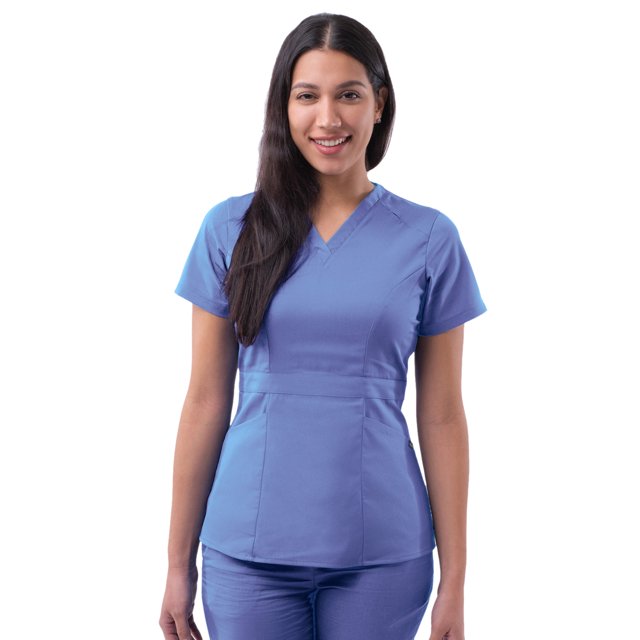 Adar Pro Scrubs For Women - Tailored Peplum Scrub Top