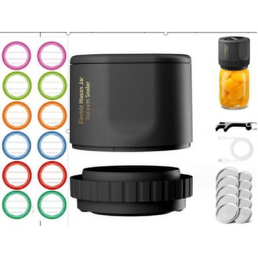 Electric Mason Jar Vacuum Sealer Kit, BloomRun Canning Vacuum Sealer Machine with 10 Jar Lids and Opener for Dry and Moist Food Storage Save
