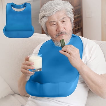 Bavoir pour Adultes Hommes Femmes Vêtements de Repas pour Personnes Âgées Aînés et Handicapés Bavoir Ajustable Protège-Vêtements Lavable