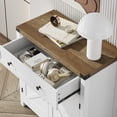 thumbnail image 3 of Homfa Buffet-Vaisselier de Style Ferme avec Tiroir, Bar à Café avec Tablette Réglable pour Cuisine, Salle à Manger, Entrée, Blanc, 3 of 8