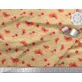 thumbnail image 2 of Soimoi Orange Rayon Fabric Text & Poppy Floral Decor Fabric Printed Yard 42 Inch Wide, 2 of 3