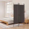thumbnail image 1 of vidaXL 4-Panel Room Divider Brown 160x200 cm Fabric, 1 of 5