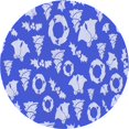 thumbnail image 1 of Ahgly Company Tapis Rond Lavable en Machine Intérieur Jeans Transitionnels Bleu, 7 Pieds Rond, 1 of 7