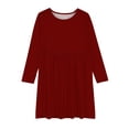 thumbnail image 5 of MeetoTime Robe de Performance pour Filles à Manches Longues, Couleur Unie, Col Rond, Extensible, Robe de Récital Scolaire, 4-14 Ans, Vêtements pour Enfants, 5 of 5
