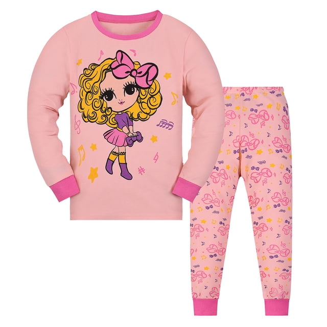 PMVFHDE Ensemble de Pyjama Imprimé Dessin Animé pour Enfants Ensemble de Pantalon à Manches Longues et Col Rond Pyjama en Coton Unisexe pour Garçons et Filles Rouge-12,7-8 Ans