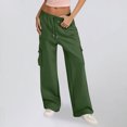 thumbnail image 2 of WRKEKC Women Cargo Joggers Casual Workout Pants Drawstring Waist Multiple Pockets Sporty Style, 2 of 5