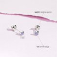 thumbnail image 4 of Bezel Set Simulated Alexandrite Toddler Screw Back Earrings 14k White Gold, 4 of 6