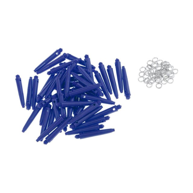 50x Arbres de Fléchettes 2BA Fléchettes Accessoires avec Bagues de Protection Filetage standard 35mm Bleu