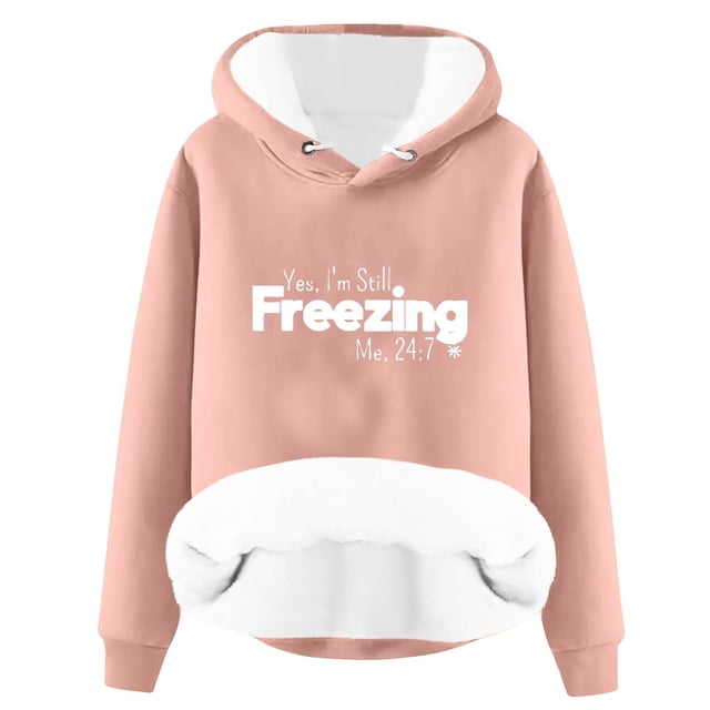 Birdeem Sweat à Capuche d'Hiver Chaud en Peluche pour Femmes Manches Longues