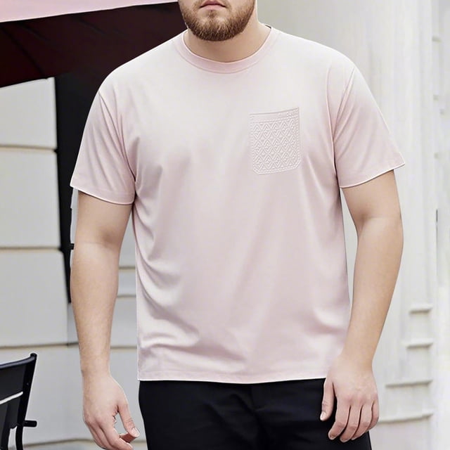 RKSTN Chemises pour Hommes Été Chemise à Manches Courtes pour Homme Décontractée Col Rond pour Homme Couleur Unie Style Mince Haut/chemise à Manches Courtes Col Rond Chemises pour Hommes