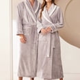 thumbnail image 4 of MeetoTime Women's Full Length Robe, Warm and Cozy Fleece Bathrobe, Unisex Man Woman Robe Loungewear, 4 of 6