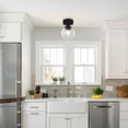 thumbnail image 4 of KCO Lighting Small Clear Glass Globe Flush Mount Ceiling Light, Industrial Black Ceiling Light, Mid Century Hallway Ceiling Lamp, 4 of 8