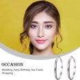 thumbnail image 4 of Maoww Women's Stainless Steel Big Circle Large Round Hoop Dangle Earrings Studs, 4 of 9