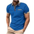 thumbnail image 1 of Shirts for Men, Mens Lapel Color Buttons Outdoors Short Sleeve Turndown Collar Blouse Shirt, 1 of 8