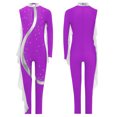 thumbnail image 3 of Aislor Girls Gymnastics Unitard Costume Rhinestone Metallic Patchwork Long Sleeve Jumpsuit for Ballet Dance 6-16 Years Purple 10, 3 of 4
