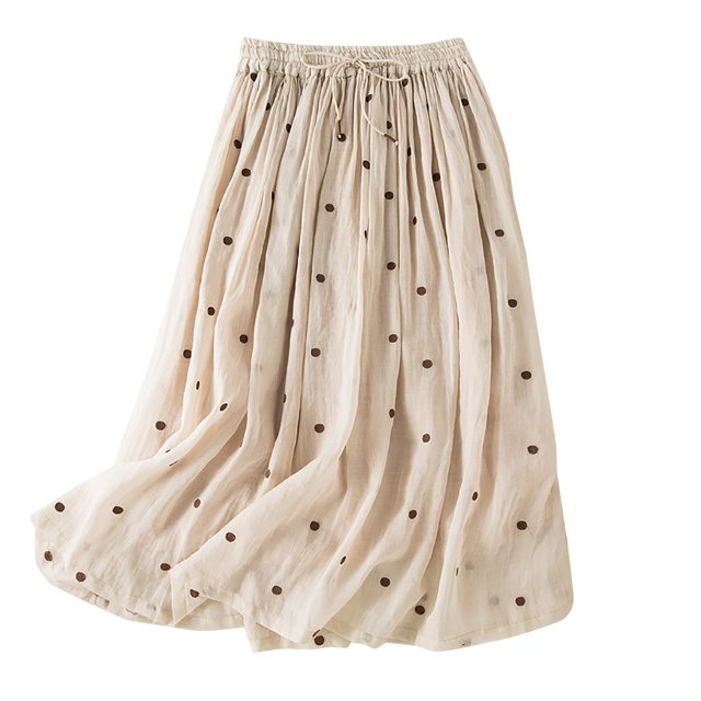 Cameland Jupe Courte d'Été pour Femmes, Mode, Imprimée, à Pois, Bandage, Grande Jupe Évasée