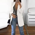 thumbnail image 1 of QIPOPIQ Femmes 2025 Mode Printemps Col à Revers Boutons Vestes Blazer pour Femmes Tenue de Bureau Décontractée Liquidation, 1 of 7