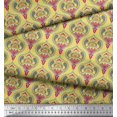 thumbnail image 2 of Soimoi Poly Georgette Fabric Moroccan Damask Print Sewing Fabric Yard 52 Inch Wide, 2 of 3
