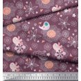 thumbnail image 2 of Soimoi Georgette Viscose Fabric Heart,Floral & Bird Kids Printed Fabric 1 Yard 42 Inch Wide, 2 of 3