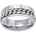 thumbnail image 1 of ORUYROP Can Engrave Viking Rune Spinner Rings for Men/Women, Size #7-#14 Chain Link Fidget Ring, Stainless Steel/Gold Plated/Black-Send Gift Box, 1 of 7