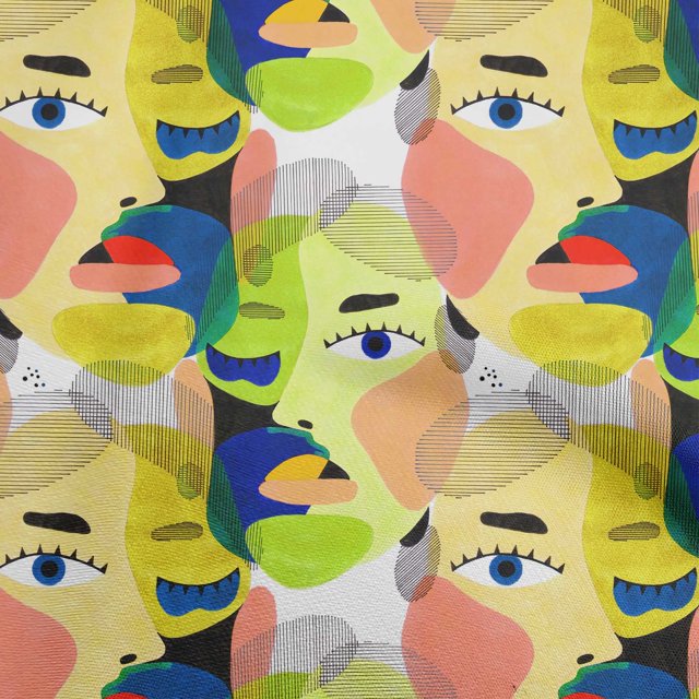 oneOone Georgette Viscose Medium Yellow Fabric Abstracts Sewing Craft Projects Fabric Prints By Yard 42 Inch Wide
