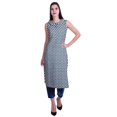 thumbnail image 1 of Moomaya Kurta Sans Manches à Col Peter Pan avec Pantalon Ensemble Ethnique 2 Pcs pour Femmes, 1 of 6