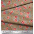 thumbnail image 3 of Soimoi Silk Fabric Leaves & Rose Floral Print Fabric by Yard 42 Inch Wide, 3 of 3
