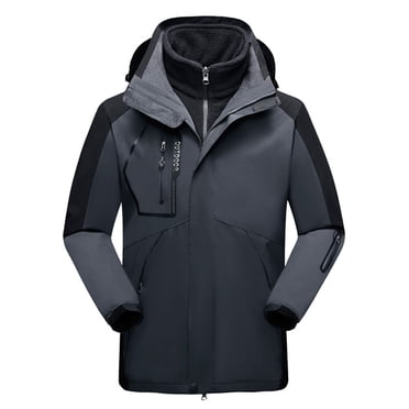 XZNGL Men Jacket Winter Men Casual Hooded Zipper Thicken Windproof Waterproof Breathable Ski Suit Jacket Mountaineering Clothing Coats Men Coats Winter Snow Jacket Men Suit Jacket for Men