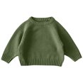 thumbnail image 3 of Sentmoon 5t Boy Clothes Long Sleeve Crew Neck Solid Color Girls Pullover Warm Loose Knitted 2025 Girls Sweaters Size 7-8 Fall and Winter Delightful for Weekend Outings Green 2 Years, 3 of 5