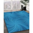 thumbnail image 3 of Ahgly Company Tapis d'Intérieur Lavable à la Machine, Carré, Transitionnel, Bleu, Tapis de Zone, 6 Pieds Carré, 3 of 7