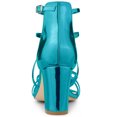 thumbnail image 3 of BLISSFUL STEP Sandales à Talons Blocs à Brides Croisées pour Femmes Bleu Lac 8,5, 3 of 6