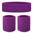 thumbnail image 1 of GOGO Sweatband Set Sports Athletic Exercise Headband Wristband Set Purple, 1 of 8