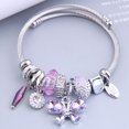 thumbnail image 2 of Femmes en Acier Inoxydable Cristal Papillon Breloques Bracelets Fil Câble Strass Disco Boule Ouvert Manchette Réglable Bracelet Bijoux, 2 of 4