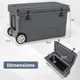 thumbnail image 3 of Gymax 75 Quart Portable Hard Cooler Insulated Rolling Cooler w/6-Day Ice Retention Gray, 3 of 10