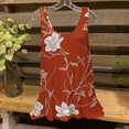 thumbnail image 2 of UPPADA Camisoles d'Été pour Femmes Col Rond Coupe Ample T-Shirts Décontractés Mode Sans Manches Vêtements de Plage Ourlet Fluide Chandails à Enfiler Hauts Plage Boho Vêtements Femmes Liquidation Hauts Orange,P, 2 of 5