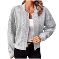 thumbnail image 1 of Erwazi Women's Cropped Bomber Jackets Lightweight Button Down Stand Collar Long Sleeve Short Jacket, 1 of 8