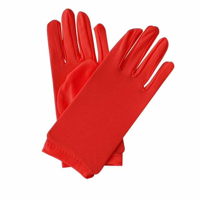 Red Womens Gloves Solid Color Elastic Cycling Sun Protection Thin Style For Dance Practice Sports Outdoor Activity Protection Handwear Free Size