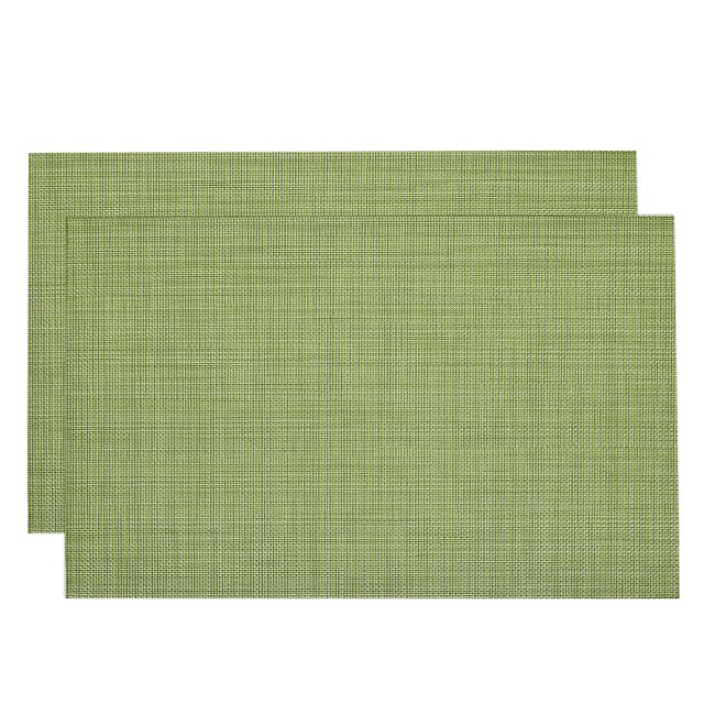 Unique Bargains Napperons 450x300mm Lot de 2 Napperons en PVC Lavables Tissés Vert Gazon