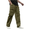 thumbnail image 1 of WRKEKC Casual Pants for Men Spring Fall Trendy Solid Color Drawstring Elastic Waist Long Pants for Daily Casual Gym Outings Dynamic Wear, 1 of 6