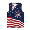 thumbnail image 4 of Wiyuqeen Débardeurs Drapeau Américain pour Femmes Sans Manches Débardeurs du 4 Juillet Col Ras du Cou T-Shirts à Rayures Étoiles Grande Taille Débardeurs Rouges Blancs et Bleus, 4 of 4