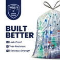 thumbnail image 2 of Plasticplace 32-33 Gallon Recycling Bags &acirc;?? 0.8 Mil &acirc;?? Clear Drawstring Garbage Can Liners &acirc;?? 33" x 38" (100 Count), 2 of 7