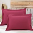 thumbnail image 1 of PiccoCasa Taies d'Oreiller Oxford en Microfibre Douce 1800 2 Pcs, Standard Rouge Vin, 1 of 7