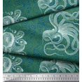thumbnail image 3 of Soimoi Georgette Viscose Fabric Animal Skin,Shell & Octopus Ocean Printed Fabric 1 Yard 42 Inch Wide, 3 of 3