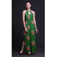 thumbnail image 3 of Bimba Robe Maxi à Imprimé Floral pour Femmes, Col Rond, Taille à Cordon, avec Fentes Latérales, Tenue d'Été - Moyen, 3 of 6
